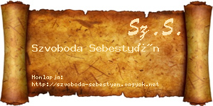 Szvoboda Sebestyén névjegykártya